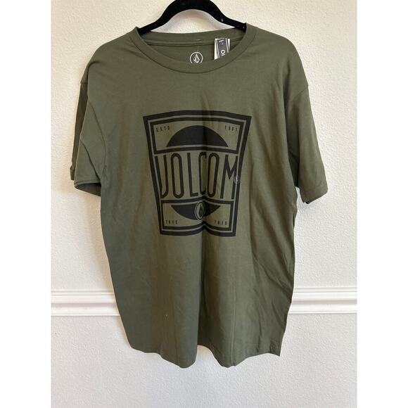 Volcom Jaunty Short Sleeve Mens Tshirt, Size Large, Olive Green - Picture 2 of 4